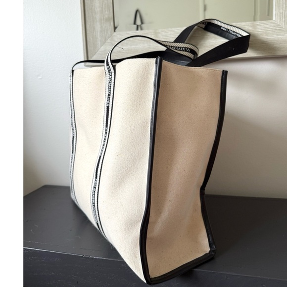 New Ted Baker Georjea Canvas Large Weekender Tote in Natural with Leather Trim - Picture 6 of 12